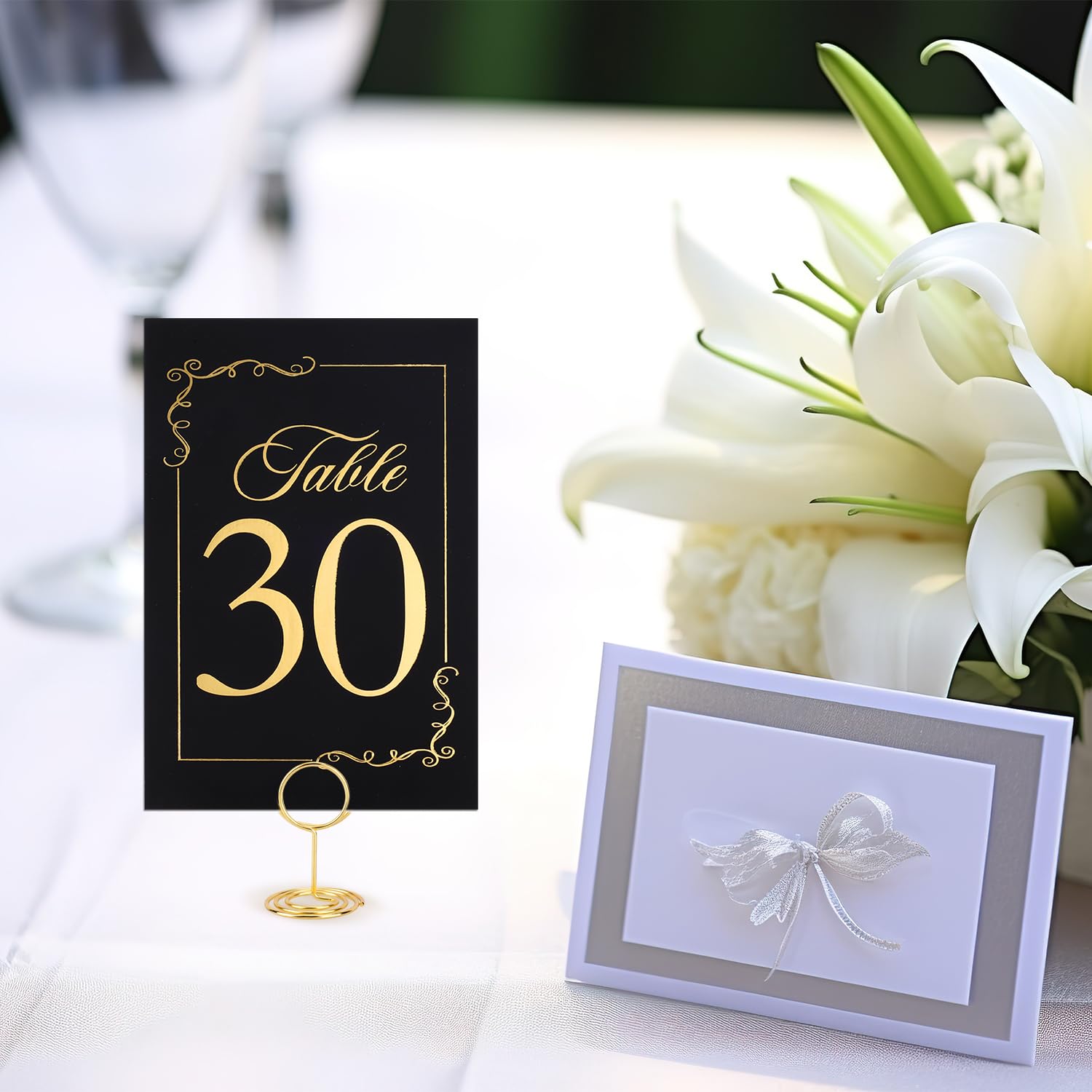 31pz Numeri Tavolo Matrimonio, Numeri Tavolo Matrimonio in Oro 1-30 con 31pz Porta Numeri Tavolo Numeri Tavolo Ricevimento Nozze Numeri Tavolo Compleanno Feste Compleanno e Matrimoni