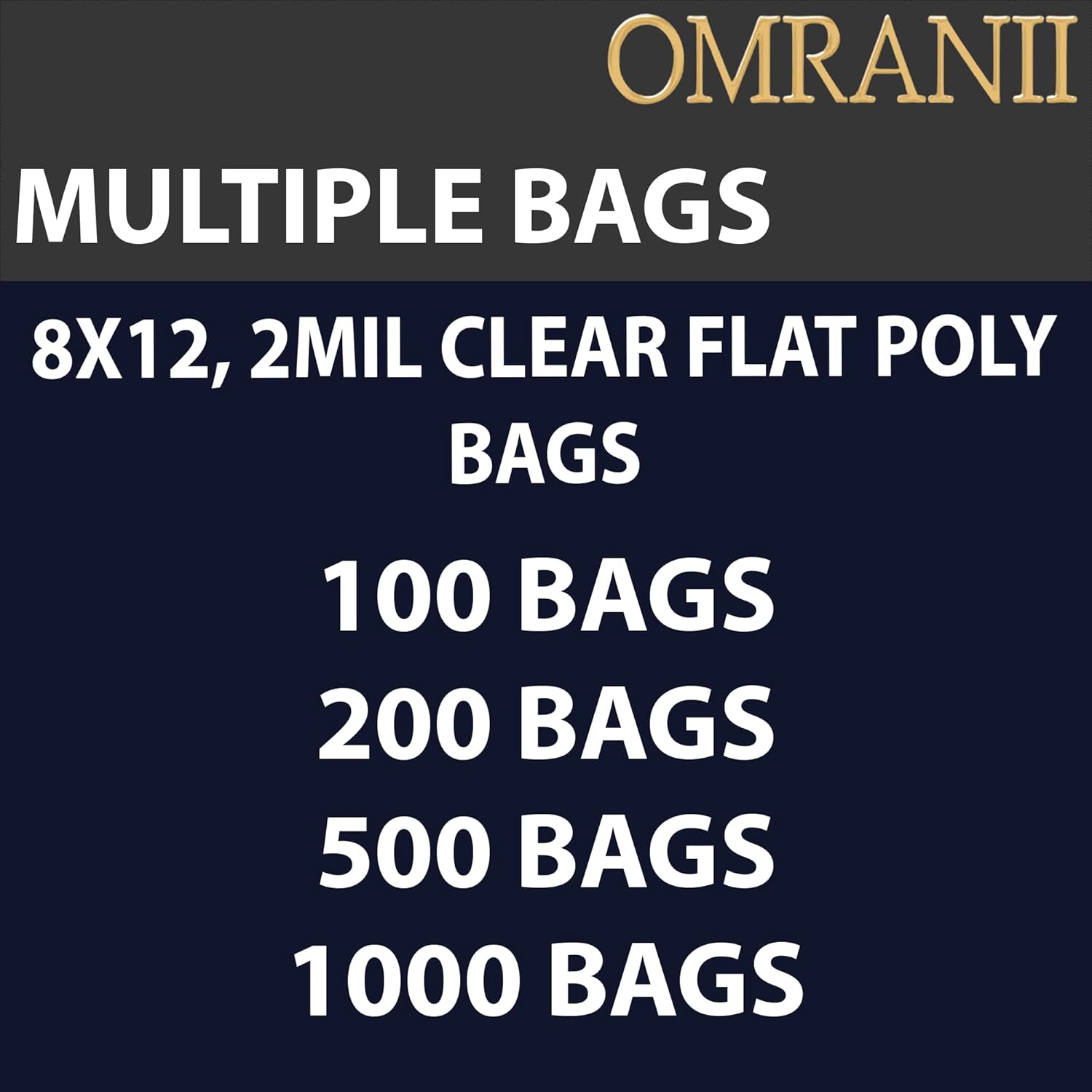 Clear Flat Poly Bags, 2Mil 8" X 12" & 1000 Bags | Low-Density Polyethylene (LDPE), Flat Open Top Plastic Packaging Packing | Flexible and Durable Plastic Bag