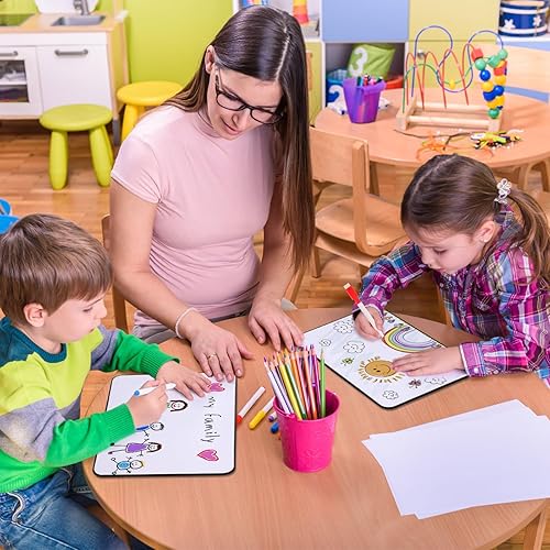 Miniatura 5 de Pizarra blanca pequeña de borrado en seco de doble cara, pequeña pizarra de borrado en seco de 14 x 11 pulgadas, pequeña pizarra blanca con 8