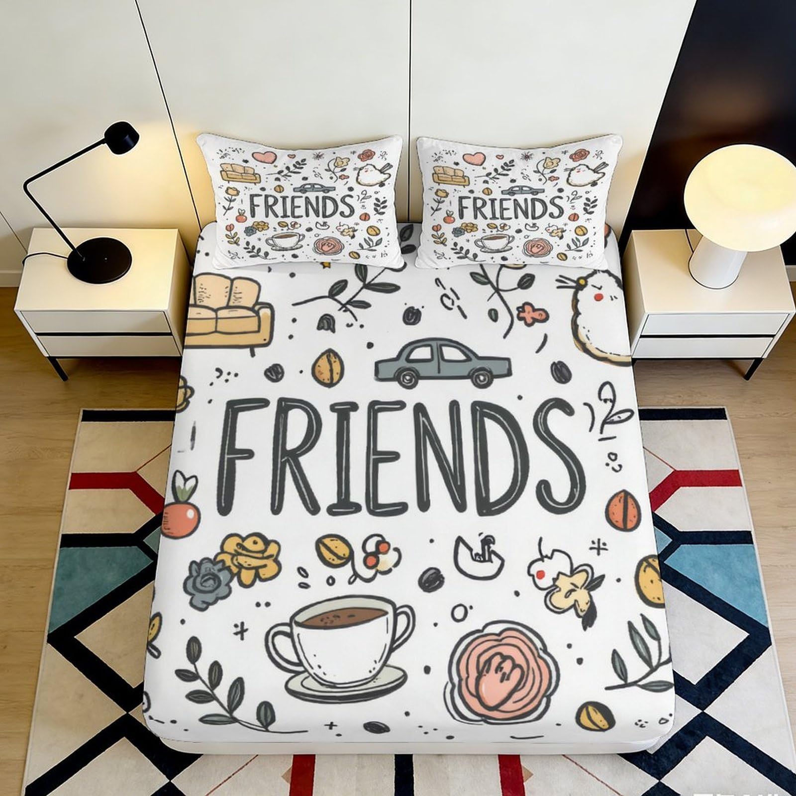 3D Printed Fantasy Unicorn Fitted Sheet Microfiber Deep Pocket Non-Slip Bedroom Fairy Mattress Fitted Cover Washable 180x200x25cm