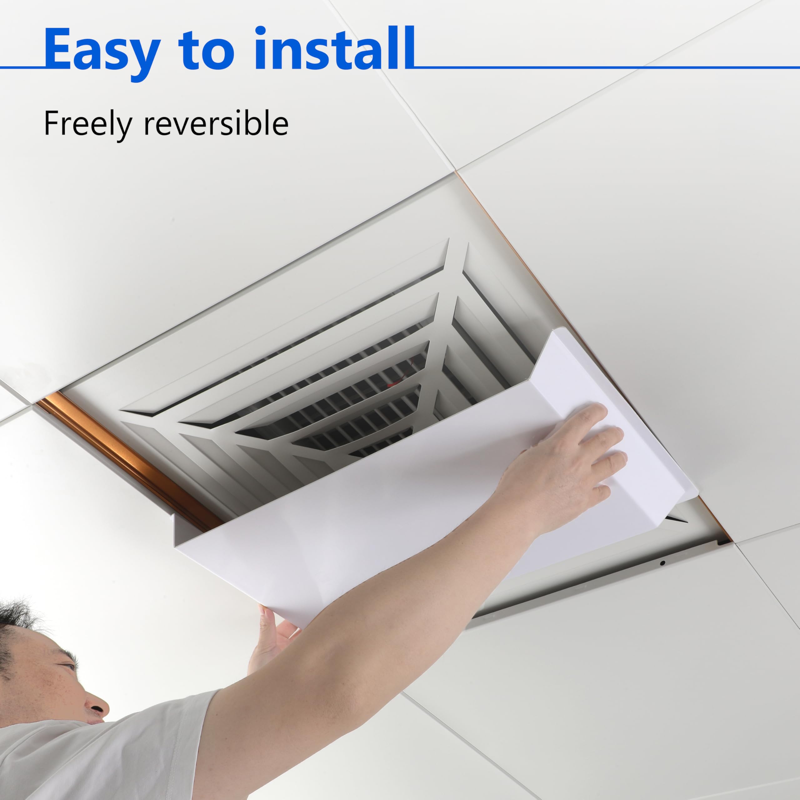 Lot De 2 Déviateurs D'air Pour Plafond – 61 X 30,5 Cm – Pour Grilles De 60x60 – Redirige Le Flux D'air – Clip Facile Sans Outil