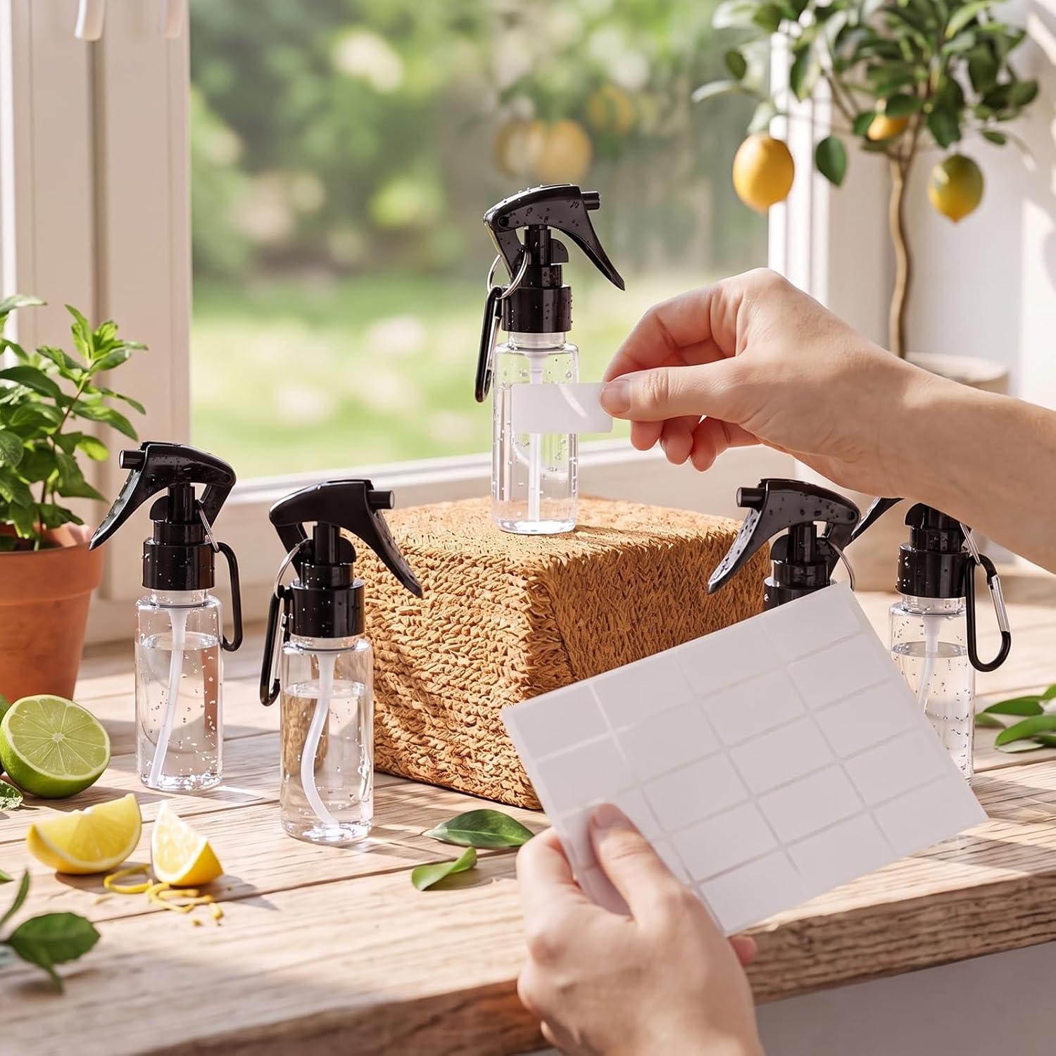 Roshtia 20 Pcs Small Spray Bottle with Keychain, 2 oz/60ml, Transparent