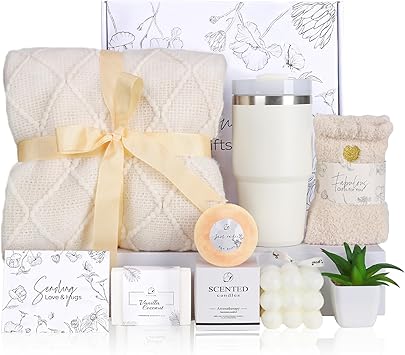 Care Package for Women Mothers Day Gifts Get Well Soon Gifts Birthday Gifts Self Care Gifts with Tumbler and Blanket Sympathy Gift for Women Gifts Basket for Her Mom Wife Sister Friend