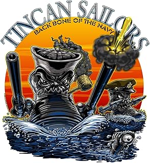 US Navy Tin Can Sailors Destroyer Backbone of The Navy Military Veteran 3-18 Inch Custom Decal Sticker