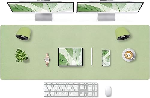 Miniatura 46 de Bloss Tapete de escritorio beige de 23.6 x 13.8 pulgadas, tapete de escritorio para escritorio, alfombrilla de mouse de cuero grande impermeable