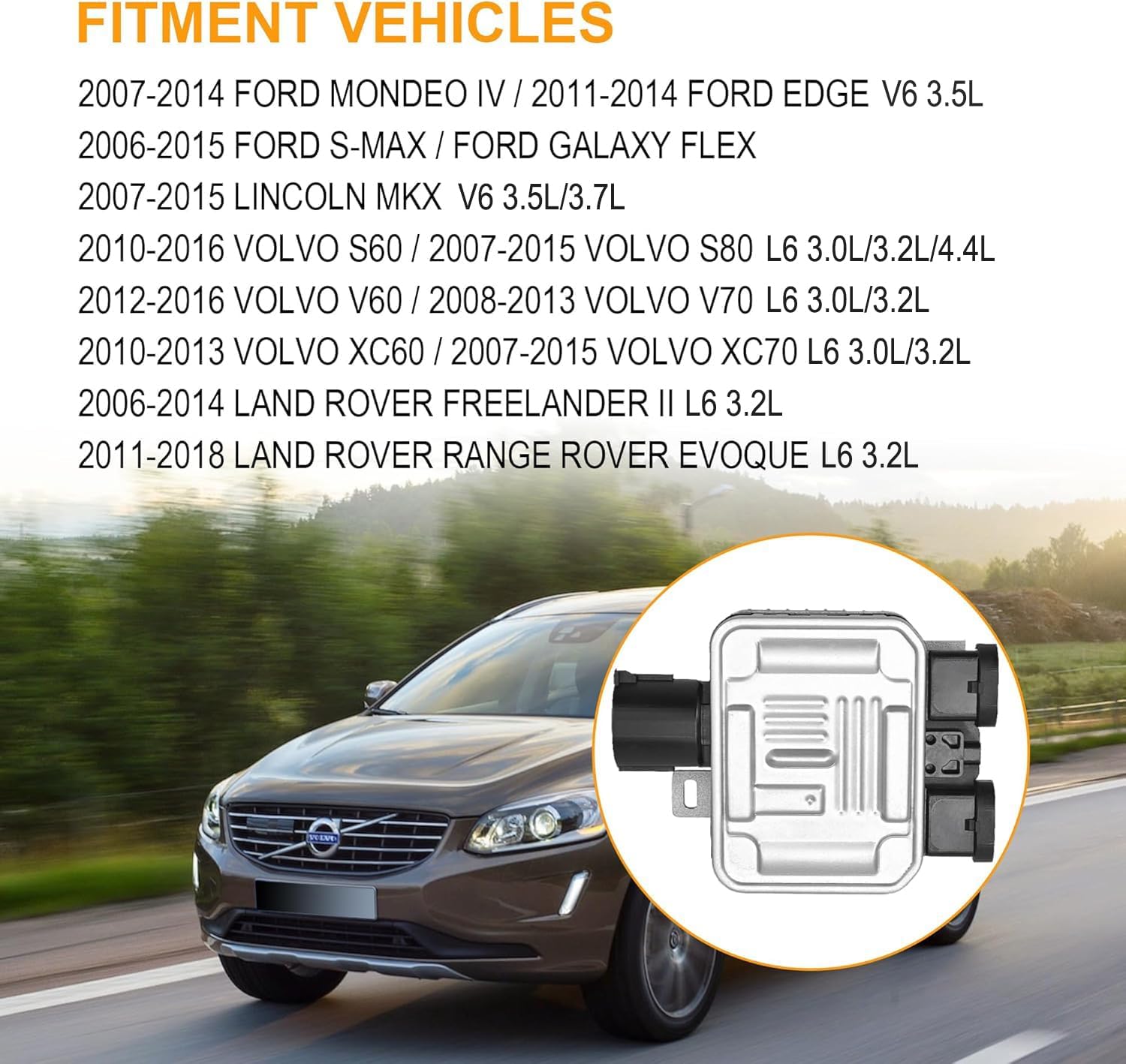 New Engine Radiator Cooling Fan Control Module Compatible with Ford Galaxy Edge S-MAX Mondeo/Lincoln MKX/Land Rover LR2/Range Rover Evoque/Volvo XC70 S80 S60 V60 XC60 3.2L OEM#7T43-8C609-BA 940004204