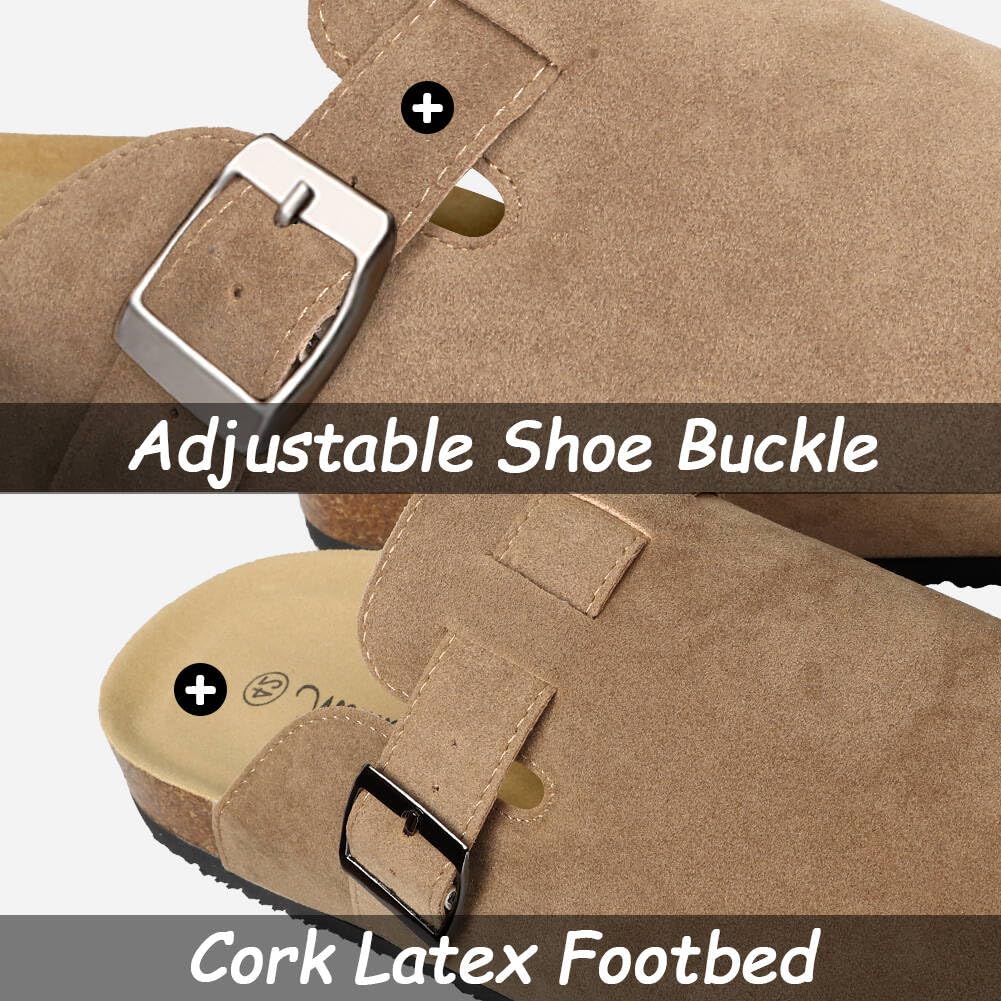 WINSEAD Clogs for Women Men Dupes Unisex Slip-on Potato Shoes Footbed Suede Cork Clogs and Mules