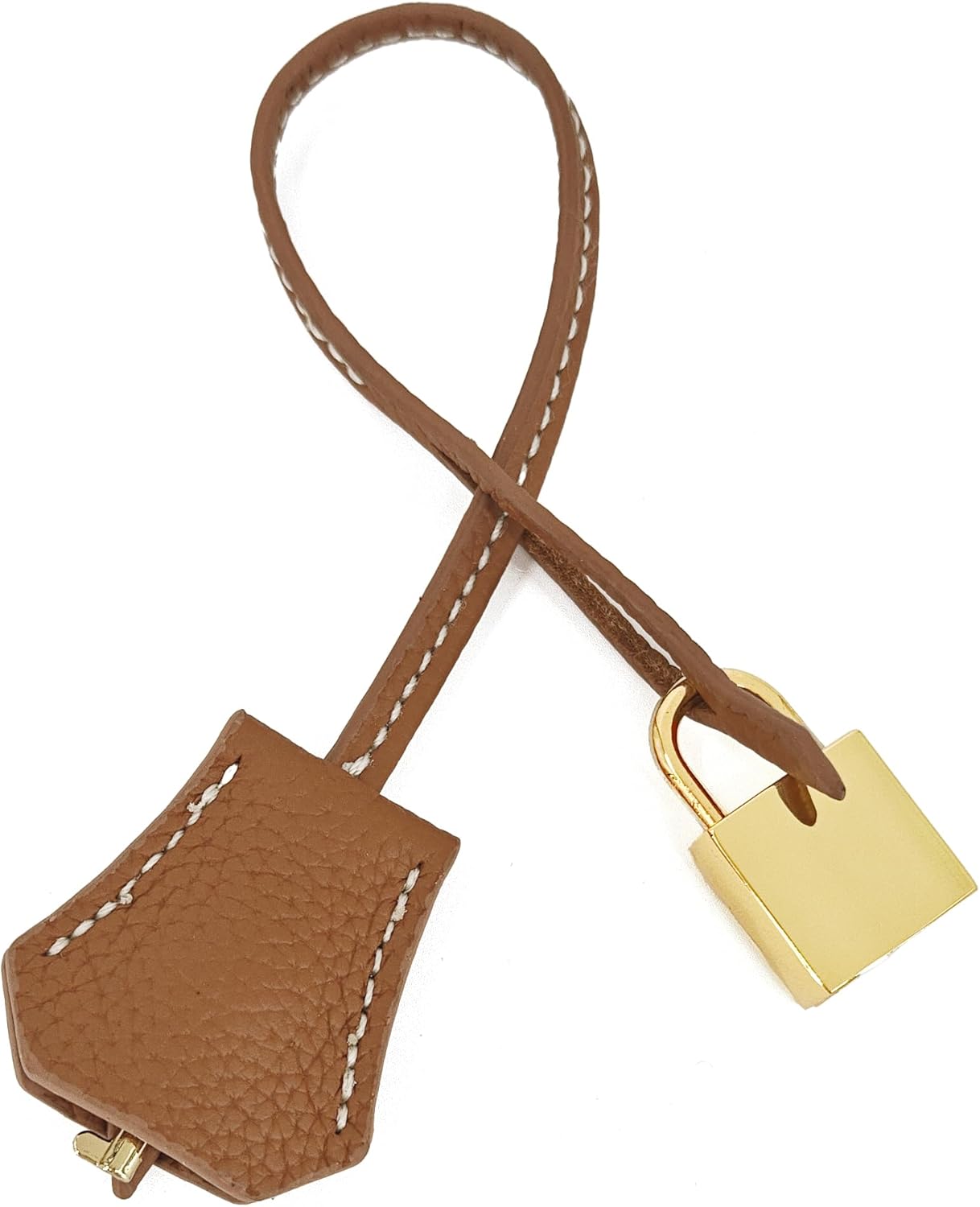 M-ioi-M Genuine Leather Key Clochette Bag Charm, Bell Key Holder, Purse Keychain, Handbag Accessories Replacement, w/Padlock