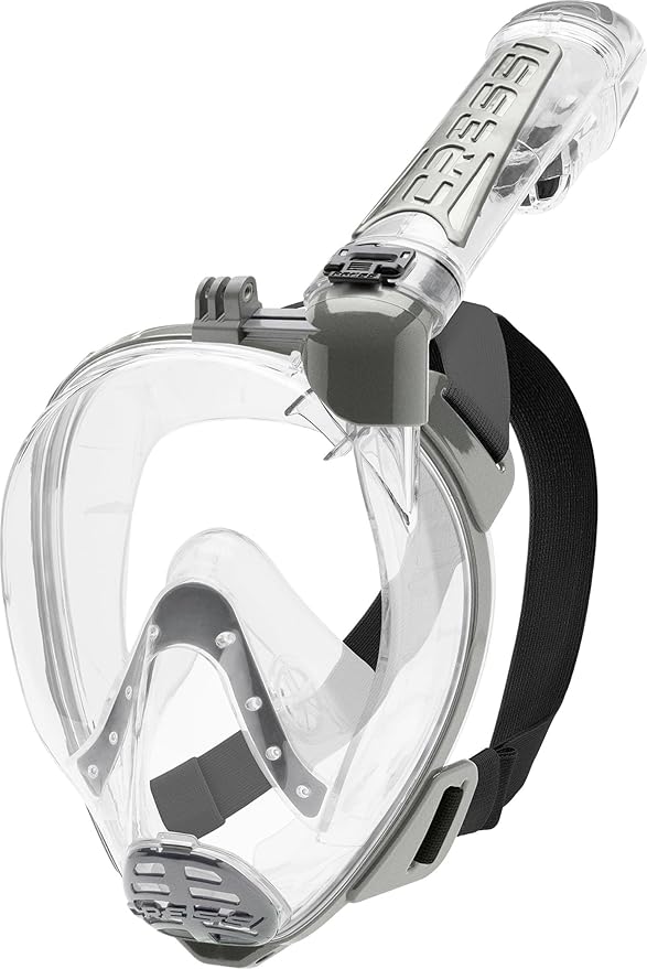 Cressi Duke Dry Vollgesichtsmaske - Natürliche Atmung von Nase & Mund - Großes Sichtfeld - Anti-Beschlag - Schnorchelmaske Erwachsene - Action-Cam-Halterung - Taucherbrille Erwachsene