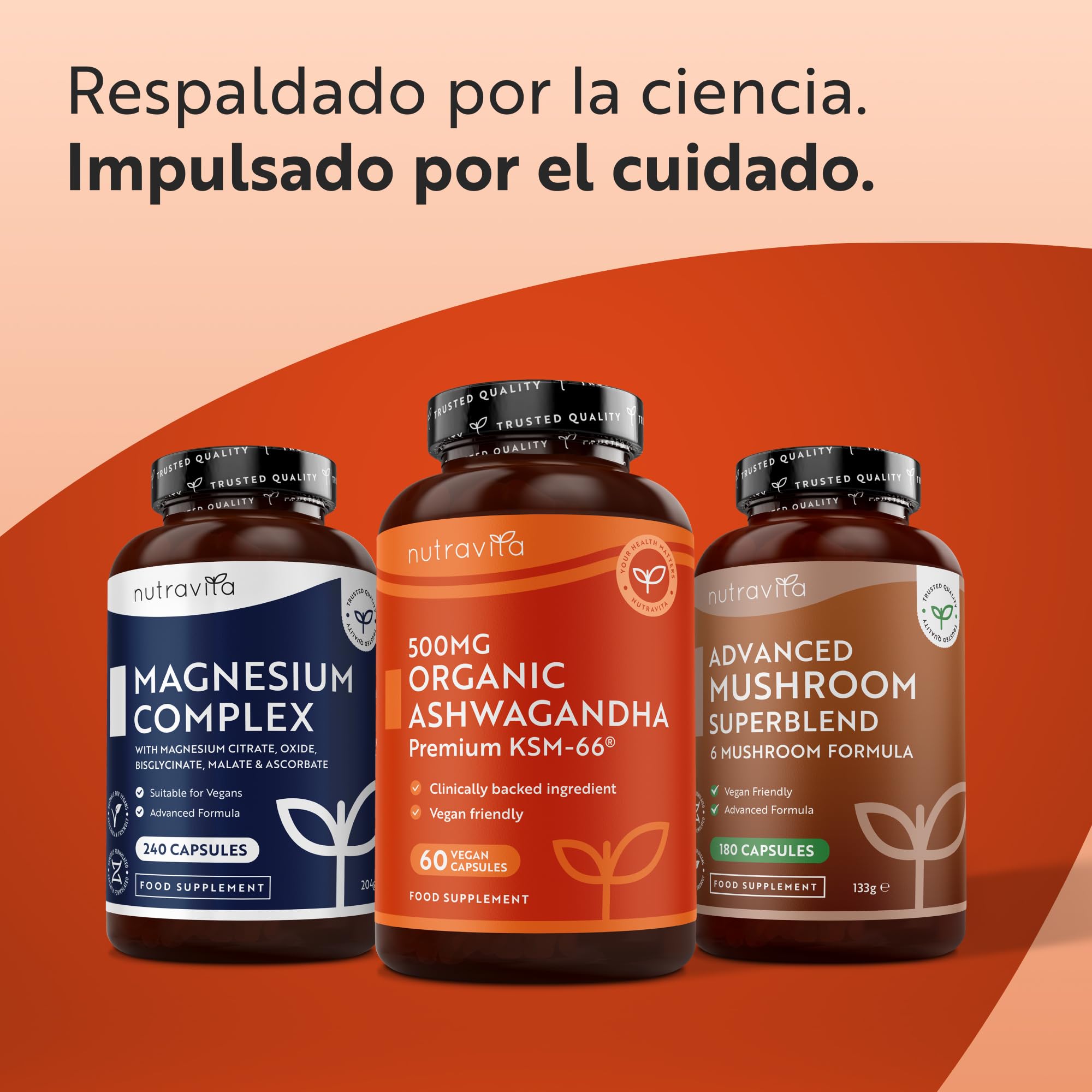 Nutravita Ashwagandha Orgánica 500mg - KSM-66® Sin Excipiente. 100% Natural Cápsula Vegana de Ashwagandha - Suplemento adaptógeno Ayurveda Ginseng Indio (Withania Somnifera) Antiflamatorio natural