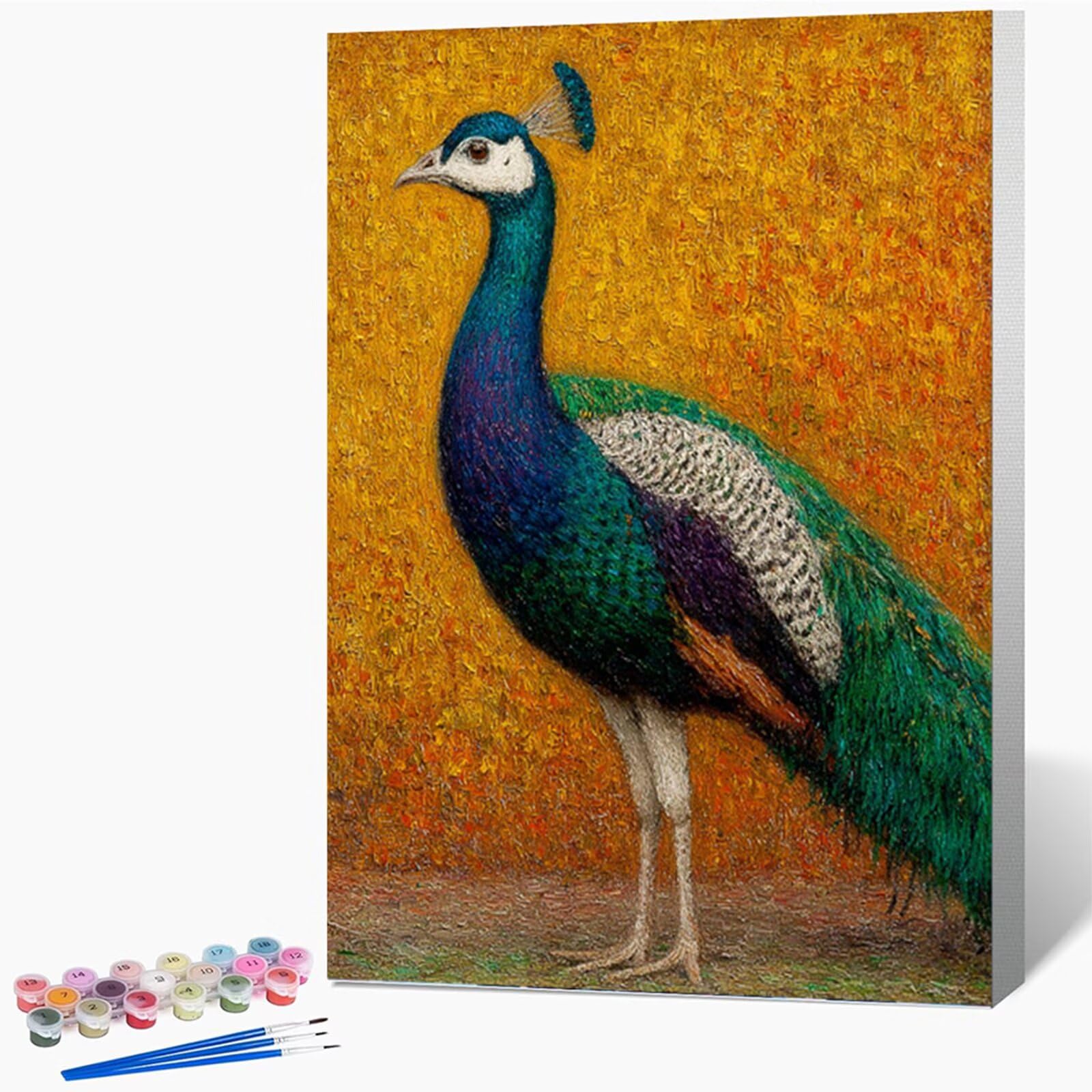 Malowanie według numerów dla dorosłych z ramą Peacock, malowanie zwierzętami według numerów, malowanie według numerów zestawy z pędzlami i farbą akrylową, dekoracja, kreatywne hobby dla dorosłych, 100