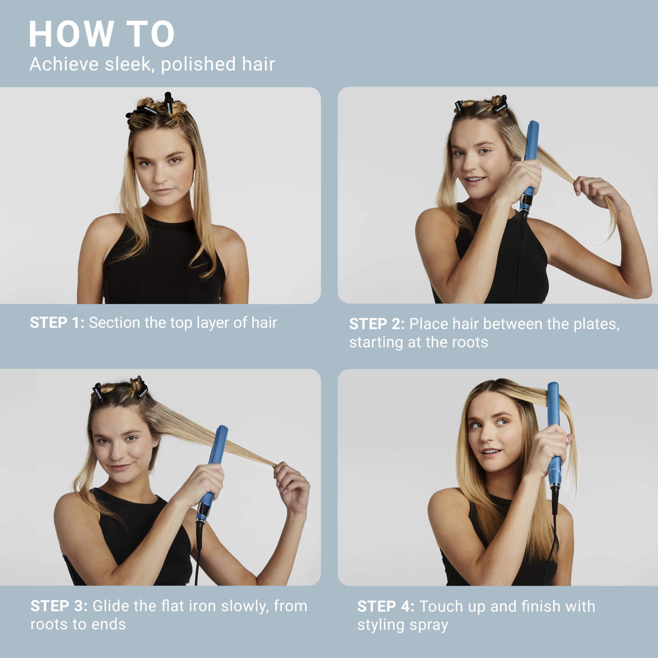 BabylissPRO Nano Titanium Ultra-Sleek Hair Straightener, Flat Iron for All Hair Types