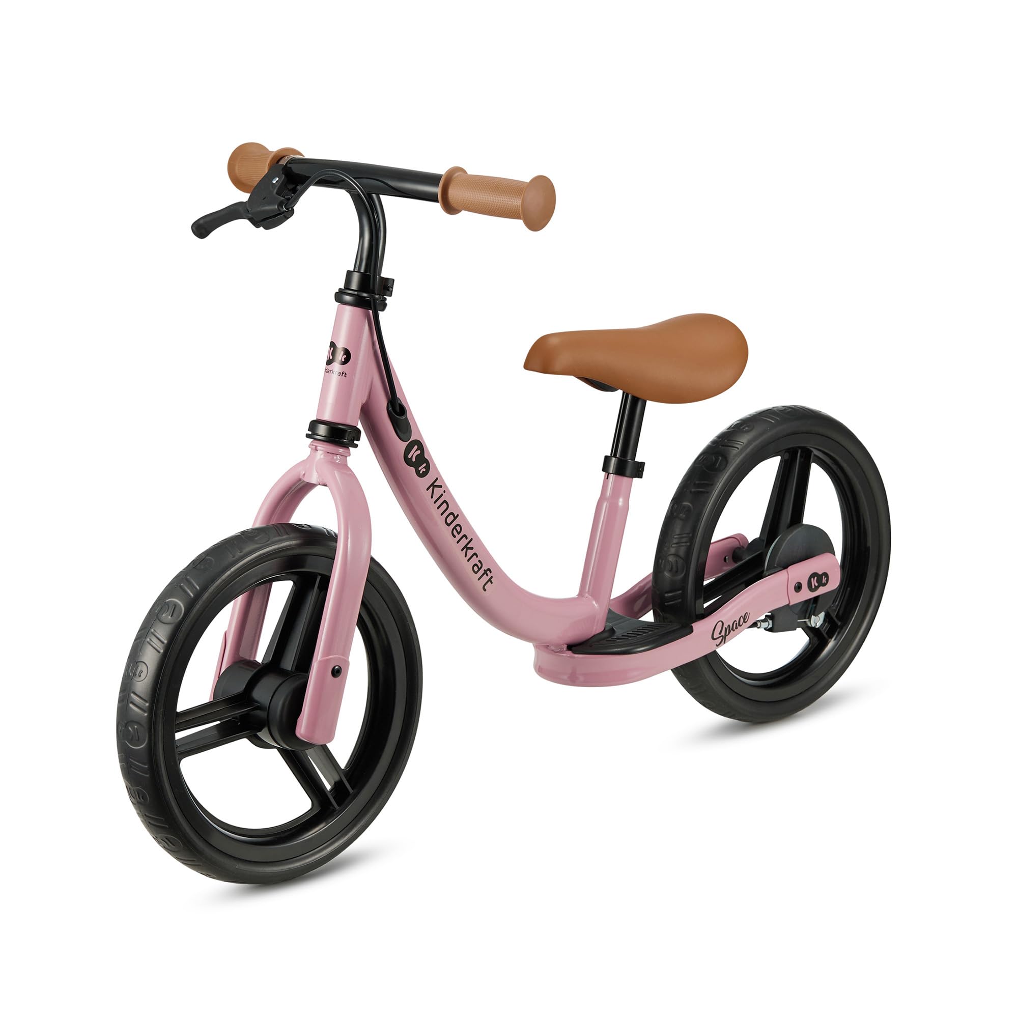 Kinderkraft SPACE2 Bicicletta bambini 3-​5 anni, Bici senza pedali, 12 polici ruote, Design sportivo, Regolazione della sella, Montaggio facile, Struttura leggera