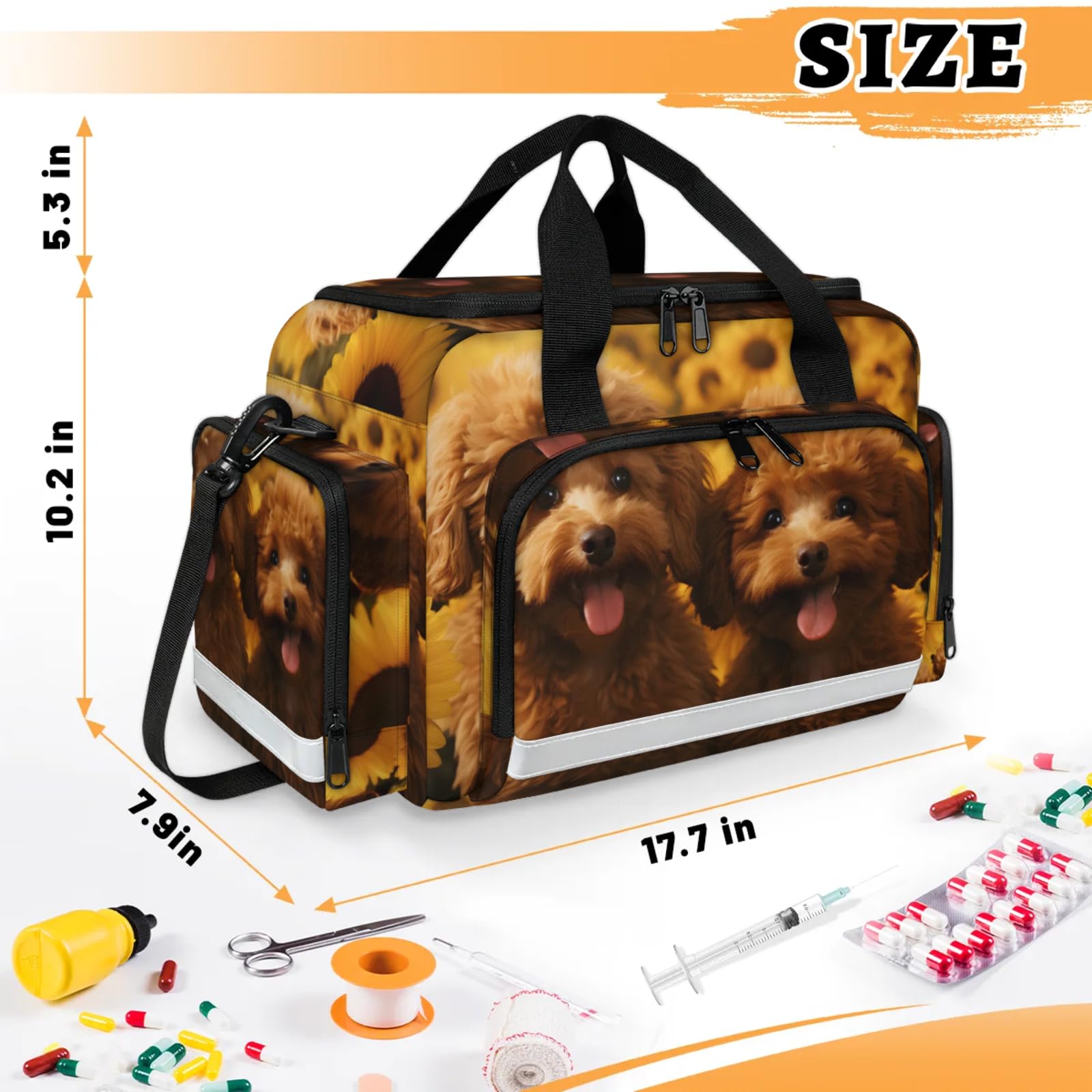 GzLeyigou First Aid Bags Empty, Bald Dog Emergency Bag First Aid Kit Multiple Compartment Kit Carrier On Call Trauma Bag For Paramedics Emergency Medical Supplies Kit