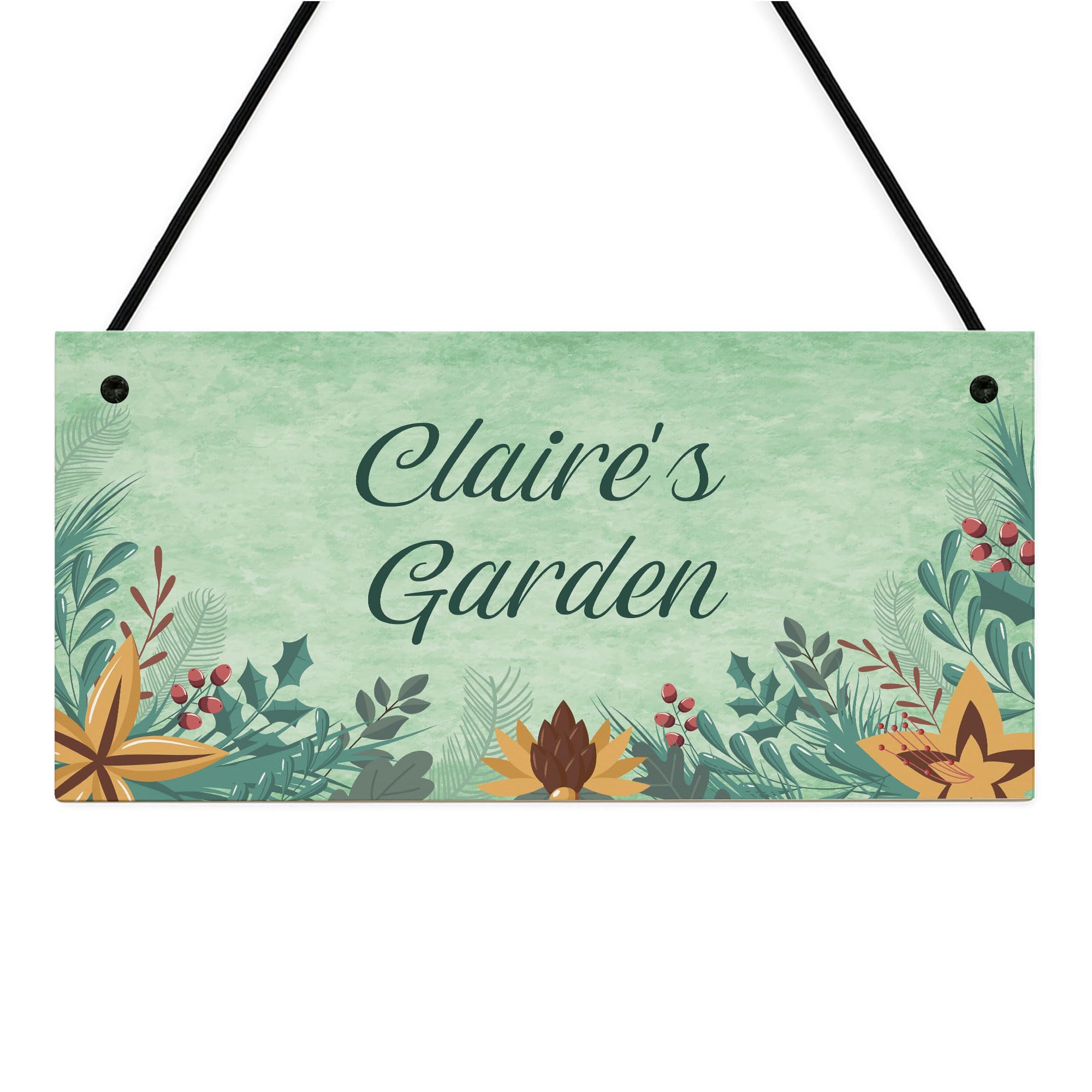 Red Ocean Garden Signs Personalised Floral Garden Decor Plaques For Outside Welcome Sign Yard Signs Hanging Wall Plaque Rules Door Sign Home Decor