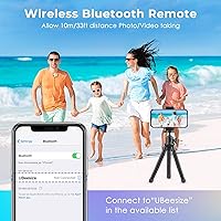 Vista 4 de UBeesize Phone Tripod, UBeesize 12 Inch Flexible Cell Phone Tripod Stand Holder with Wireless Remote Shutter & Universal Phone Mount, Compatible