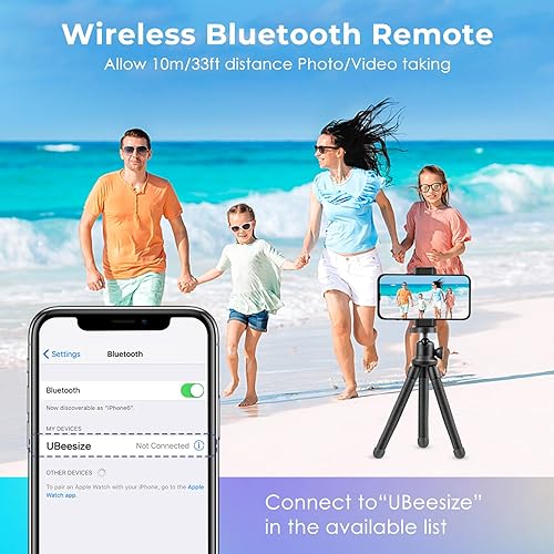 Miniatura 4 de UBeesize Phone Tripod, UBeesize 12 Inch Flexible Cell Phone Tripod Stand Holder with Wireless Remote Shutter & Universal Phone Mount, Compatible