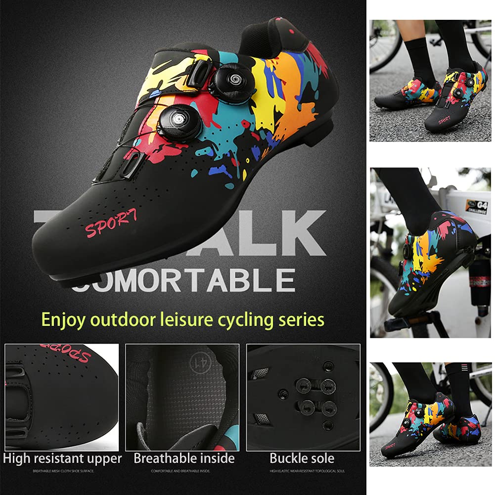 Fahrräder für Männer Frauen Rennrad Mountainbike SPD/SPD-SL Kompatible Stollen Schuhschloss Pedal Radschuhe