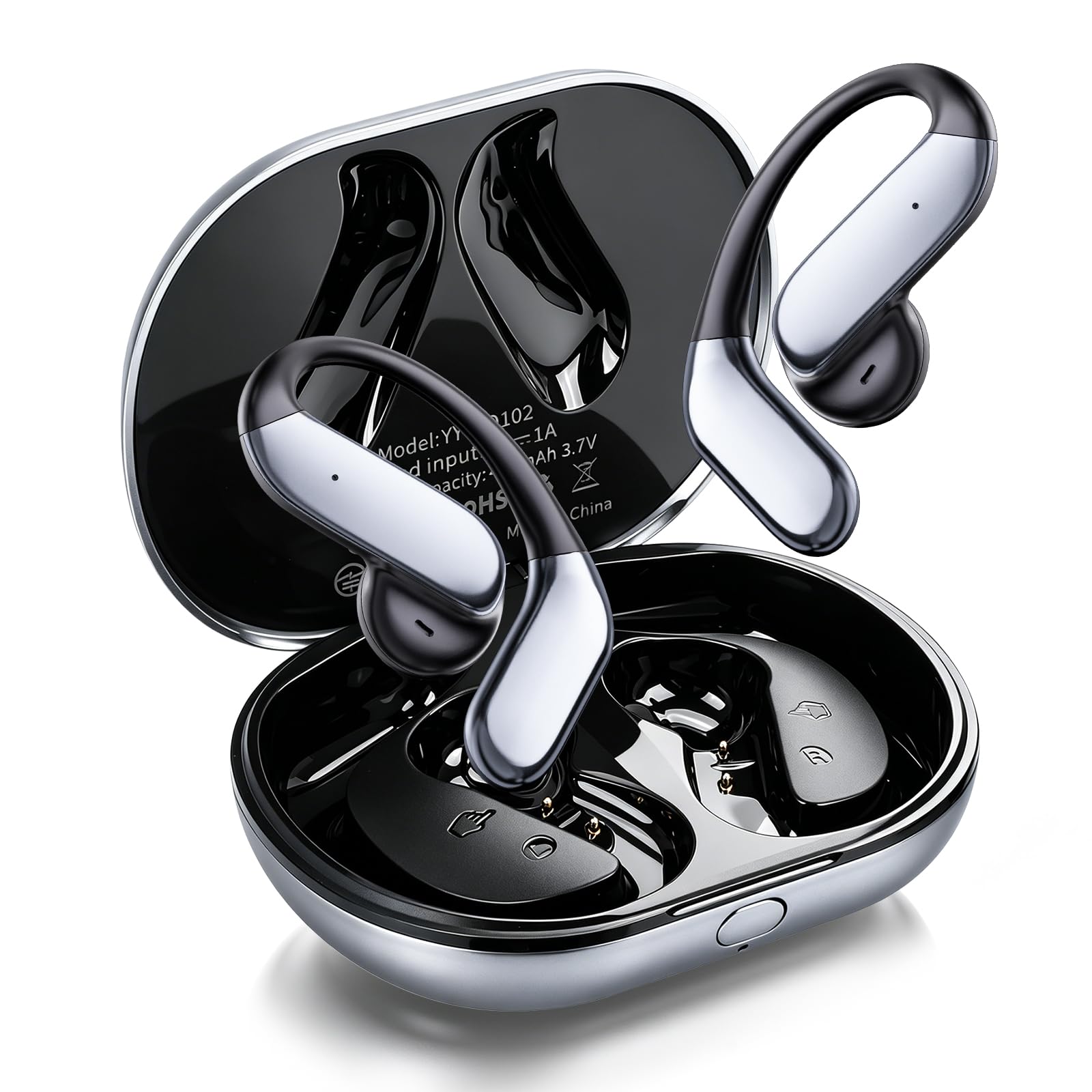 Bone Conduction Headphones Over the Ear Earbuds with Hooks & AI Translation