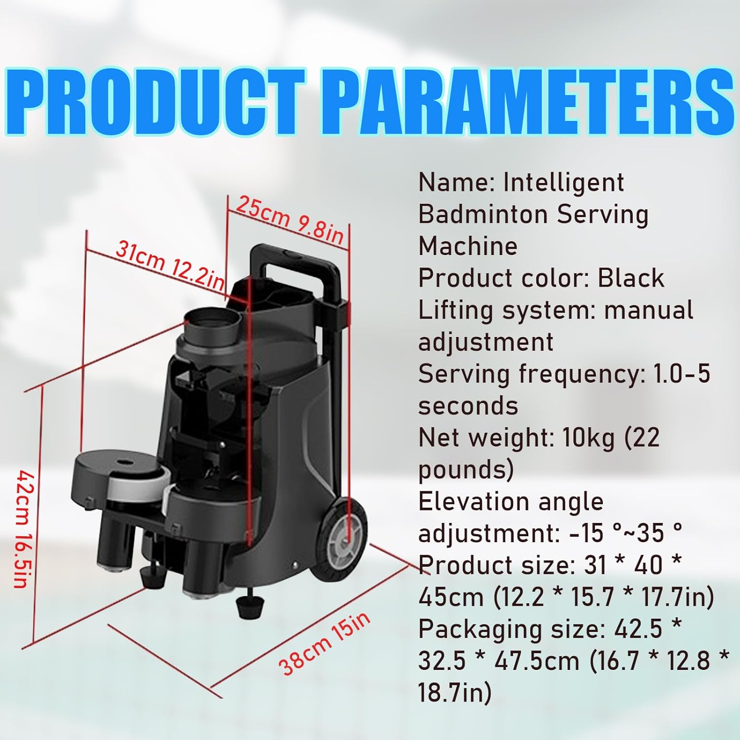 Portable Badminton Serving Machine, High - Capacity Smart App - Controlled, Adjustable Speed for Deep & Shallow Balls, Perfect for Beginners' Solo/Catch/Smash Training