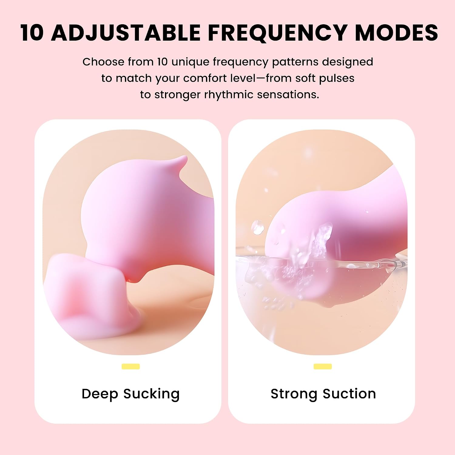 Clit Sucker, Quiet Suction Vibrator Sex Toy for Adult, Powerful Clitoral Sucker with 10 Sucking & Vibrating Modes for Women, Body Safe Silicone Female Nipple Suction Toys