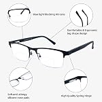 3 Pack Bifocal Reading Glasses for Men Metal Half Frame Bi-focal Readers Clear Top Far/Near Dual-use Eyeglasses
