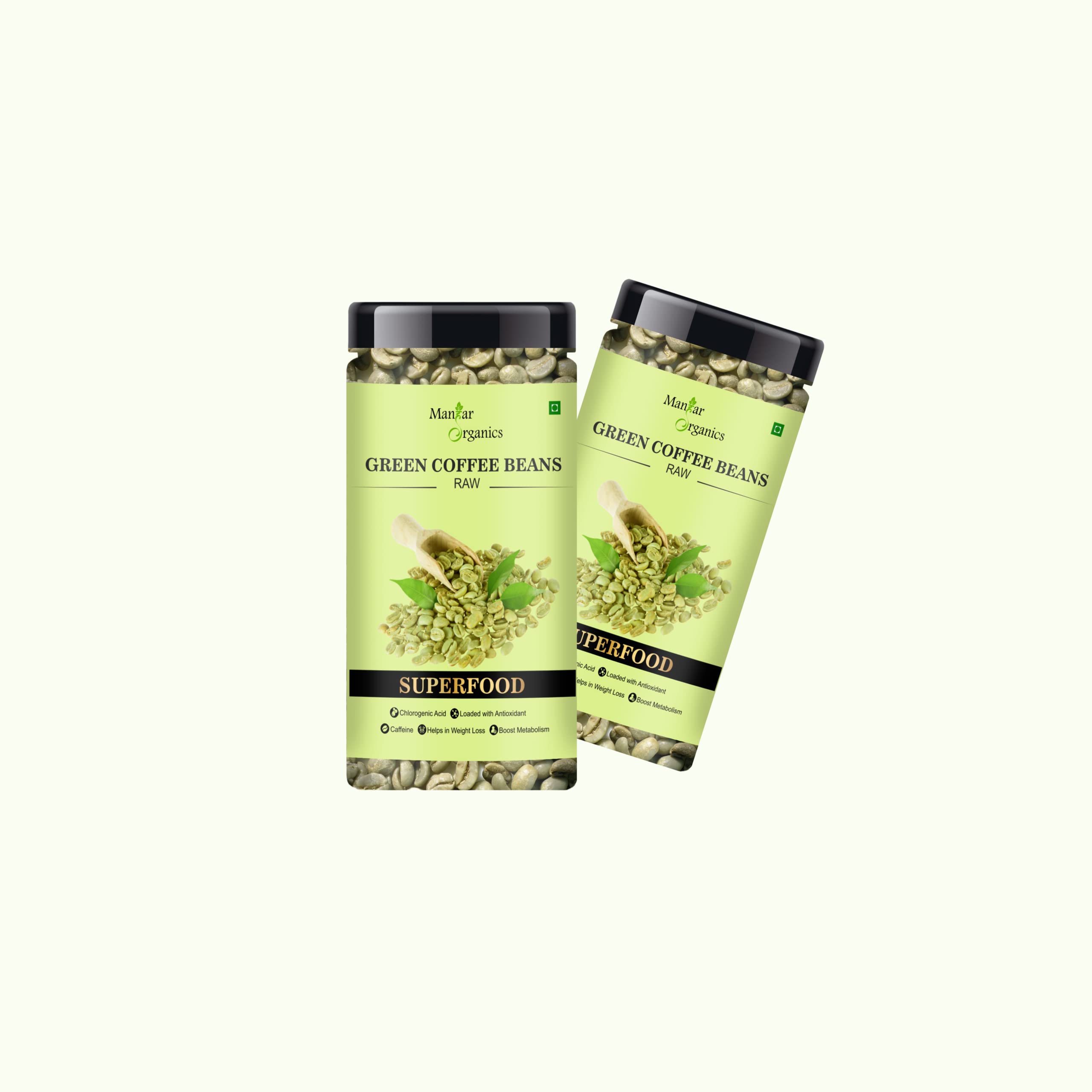 ManHar Organics Columbian Green Coffee Beans Jar 300gm(Pack of 2) - natural Immunity Booster and Weight Management Partner (150x2)