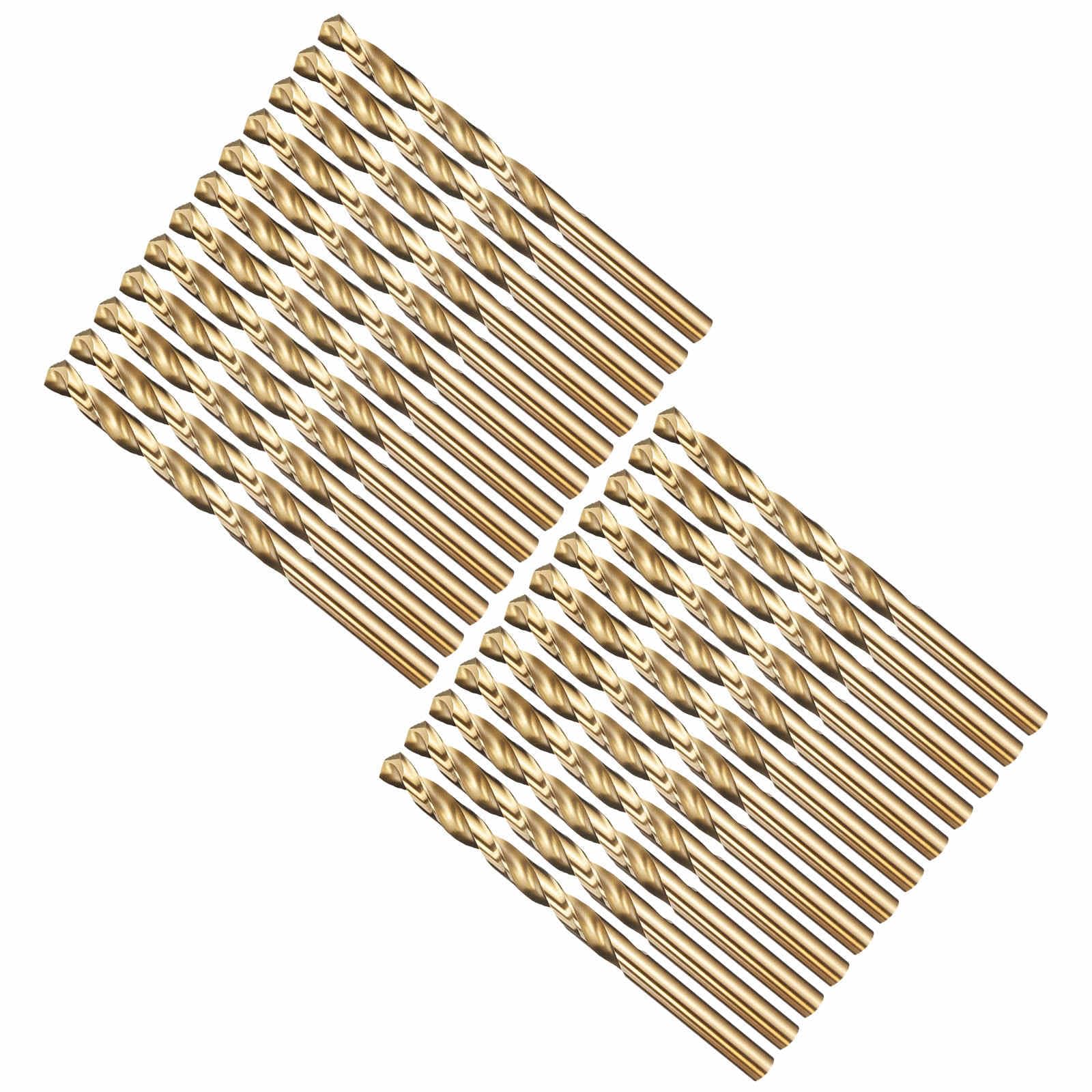 CoCud 6.4mm Drill Bit, 1/4" Cutting Diameter, 4241 HSS Black and Gold 118° Cutting Angle Versatile Jobber Bits