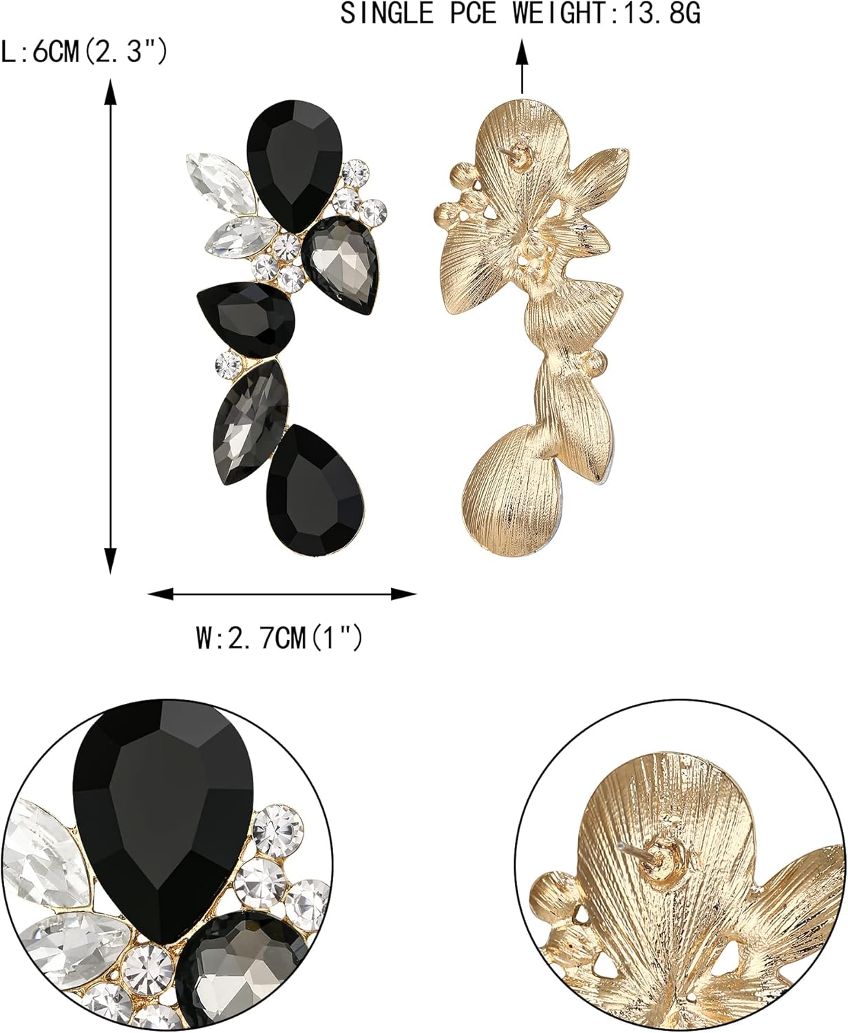 EVER FAITH Rhinestone Crystal Art Deco Dangle Earrings, Sparkly Prom Teardrop Marquise Chandelier Earrings for Woman - Image 5