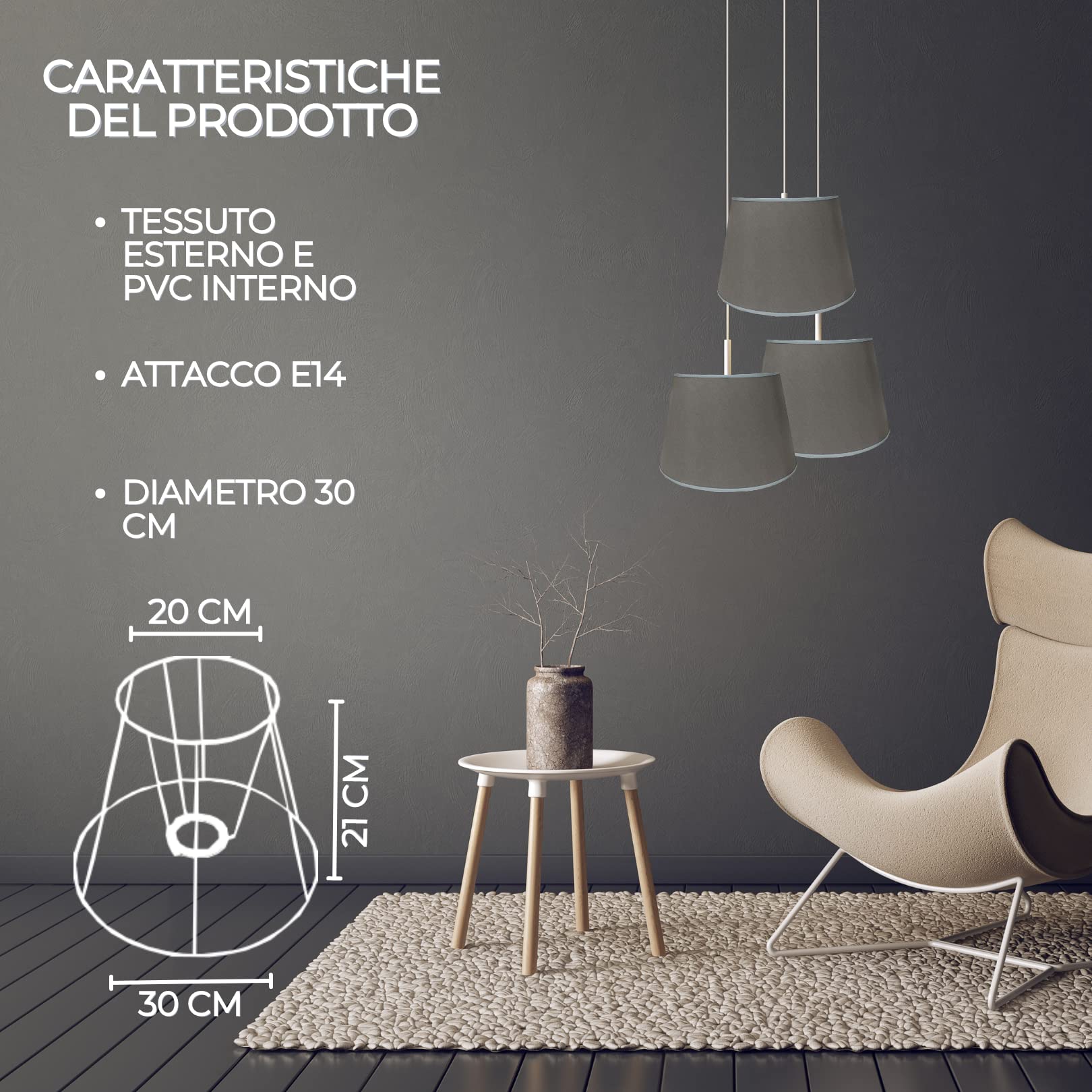 UPKOCH Paralume Tessuto Per Lampadario Design Elegante e Decorativo