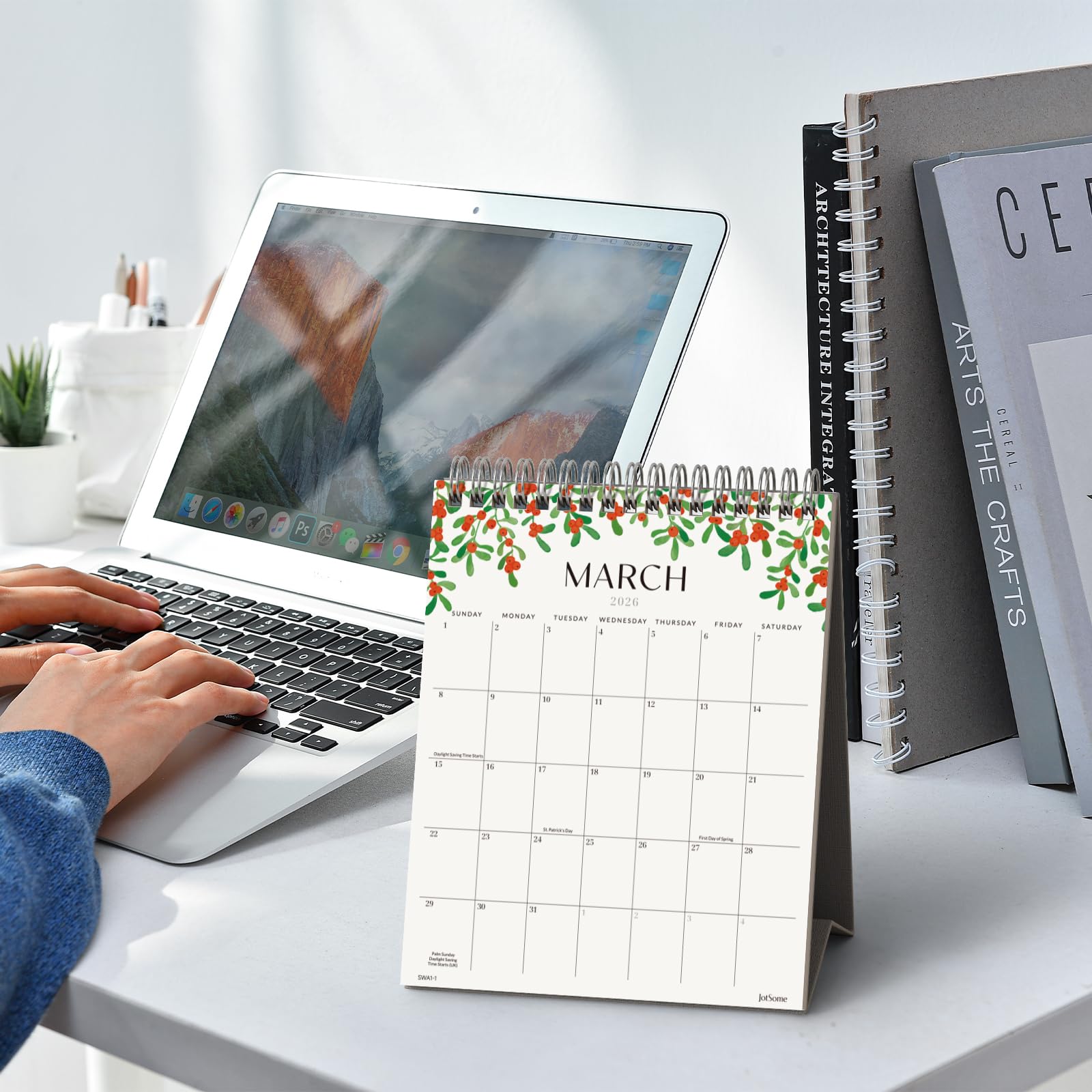 Jotsome Calendario da tavolo 2026-2027, calendario in piedi 15,2 x 19,1 cm | Calendario da oggi a giugno 2027, design estetico da tavolo con lista delle cose da fare, regalo per le vacanze