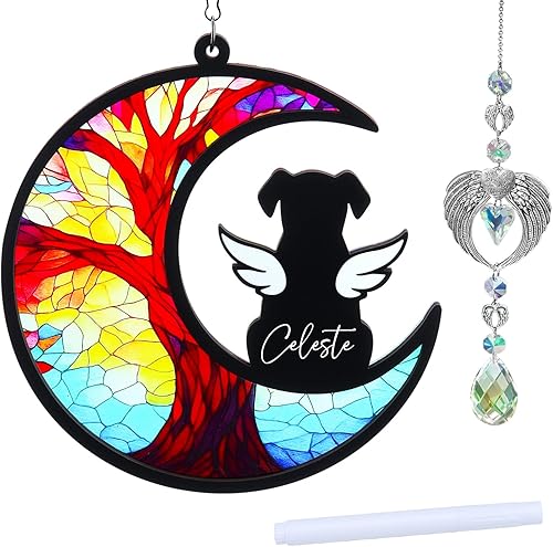 Regalos conmemorativos 2 en 1 para perros por pérdida de perro, juego de regalo de duelo de condolencias de mascotas con atrapasoles acrílico y