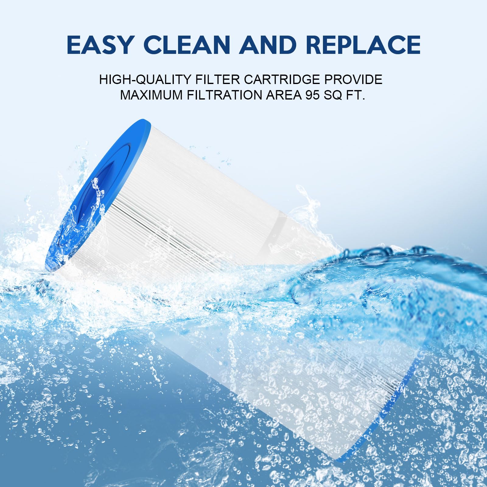 REEPLAR RPF2540 - Filtro de bañera de hidromasaje de repuesto para jacuzzi 2540-381 compatible con J-200 Series (2007+) J-115 J-125 (2016+), cartucho de filtro de piscina y spa de 95 pies cuadrados