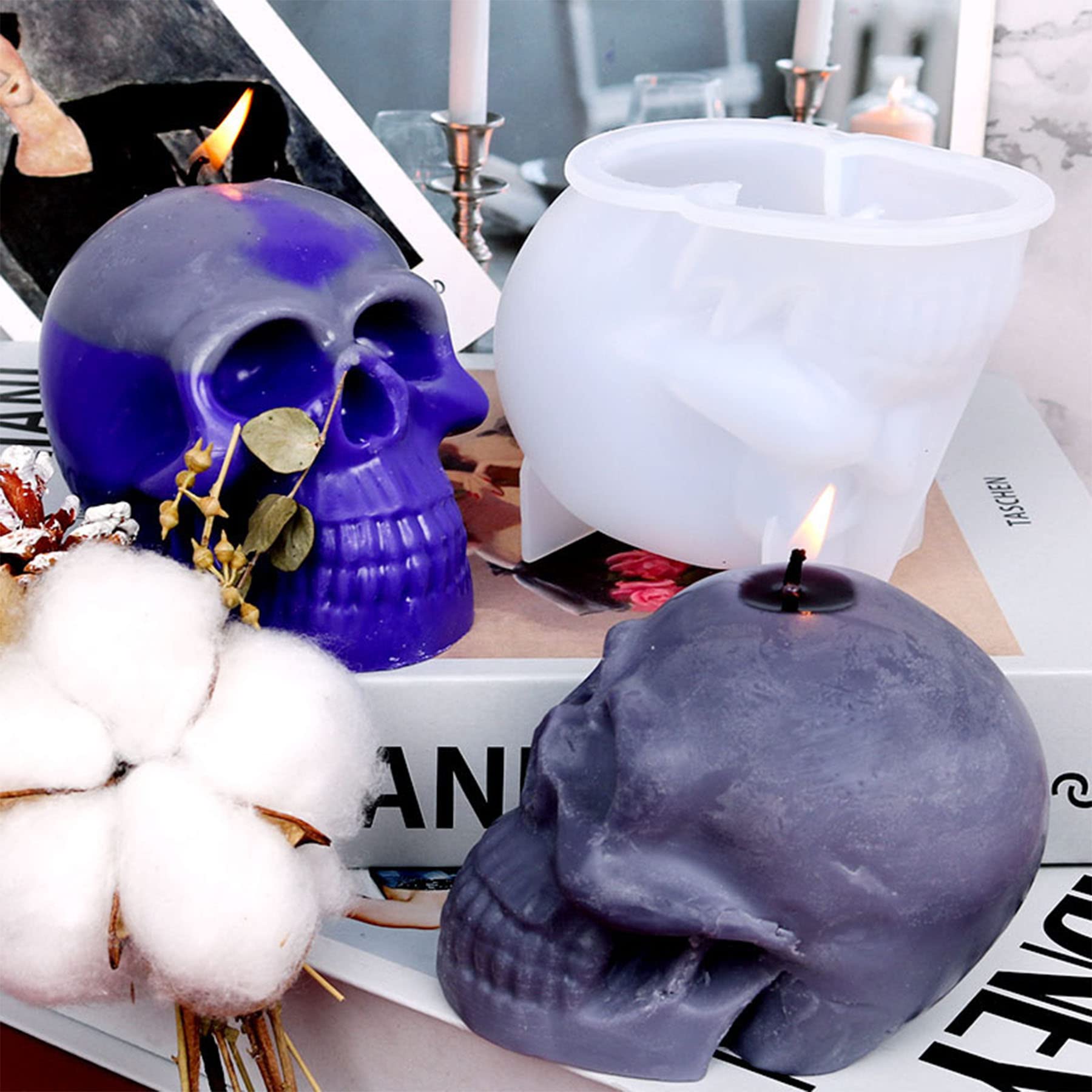 Silikonformen Für Kerzen & Seife - 3D Totenkopf Und Geist Motive