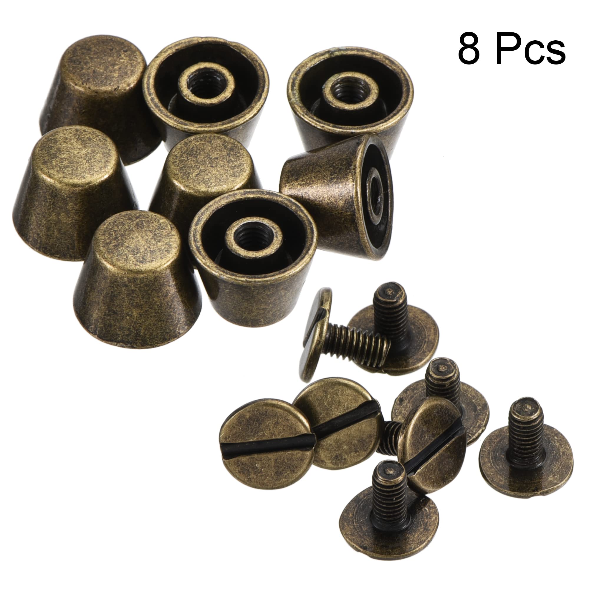10x7mm Rivet Goujons Vis Dos Plat Creux Pieds Goujon Pointe Pour Cuir Artisanat Bricolage 5 Couleurs 20pcs