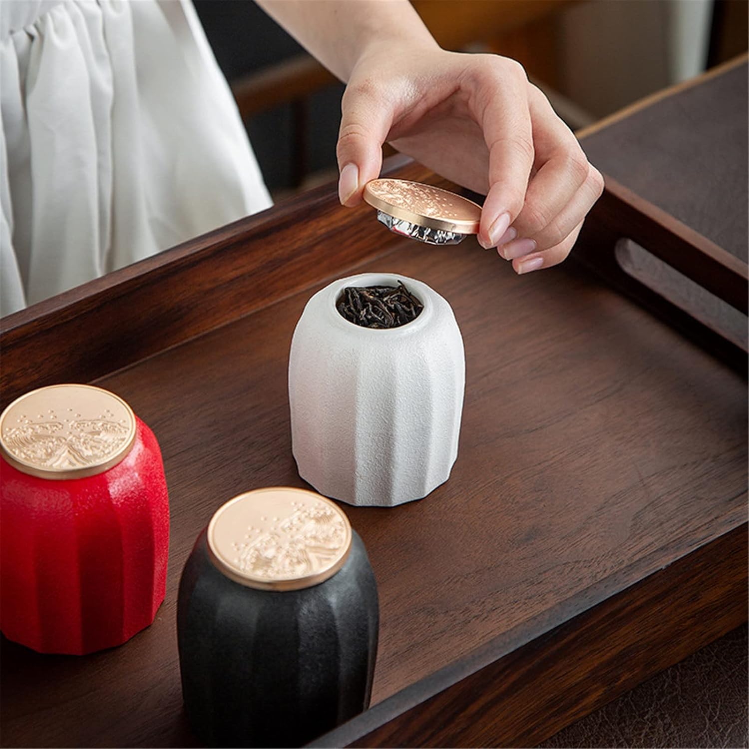 DT530 茶道具 色絵 扇流紋 皆具 共箱 DT530 茶道具 色絵 扇流紋 皆具 共箱