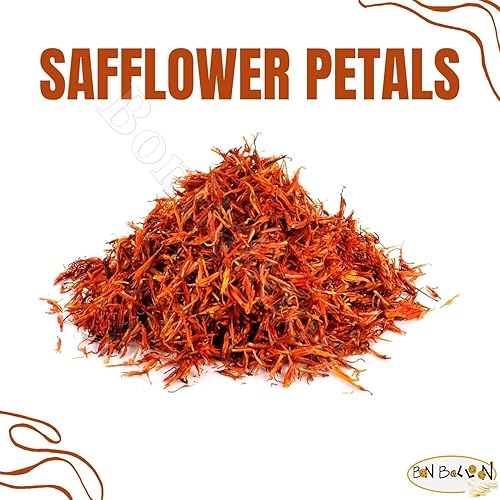 Miniatura 2 de Pétalos de cártamo puro y natural Carthamus Tinctorius Sueltos Secos Secos Hierbas Frescas Hierbas Té Empapado Cocina Condimento Especias Especias