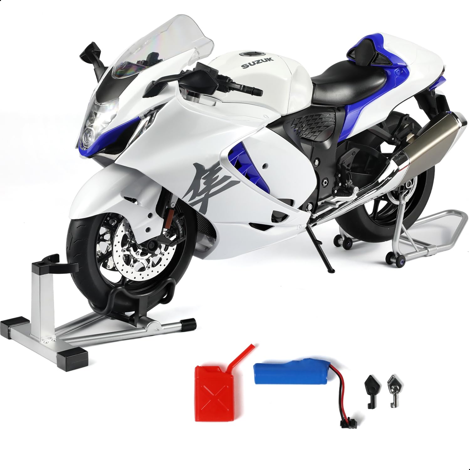 Amazon.co.jp: Risopen 1:6 オートバイモデル スズキハヤブサ ホワイト