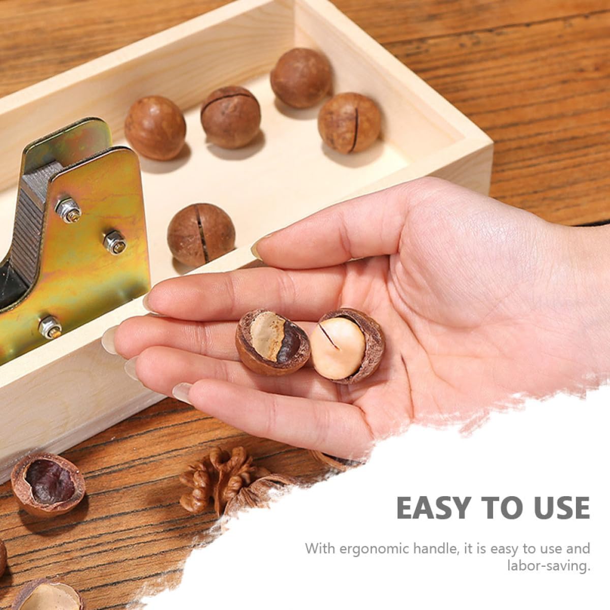 Mechanical Walnut Opener and Nutcracker Tool, Portable Stainless Steel Nut Clamps for Home Use, Specialty Walnut Shelling Gadget for Macadamia, Hazelnuts, and Pecans