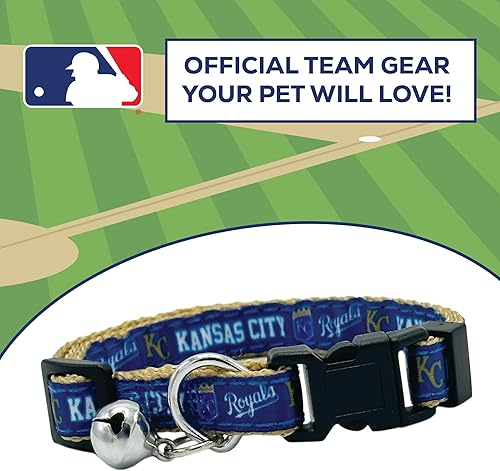 Miniatura 82 de MLB CAT Collar de satén de Los Angeles Angels, collar de equipo de béisbol para perros y gatos. Un collar de gato brillante y colorido con colgante