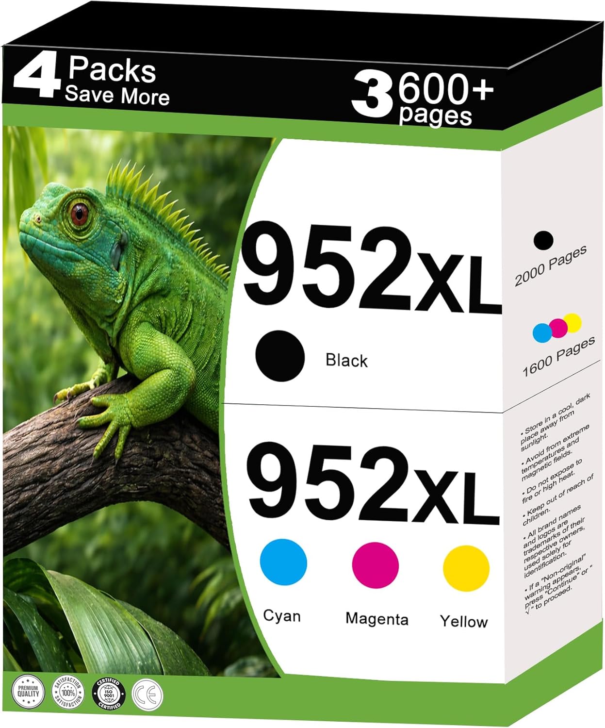 952XL Ink Cartridges Combo Pack Replacement for HP 952 XL Work for OfficeJet Pro 8702 8740 7720 8730 8710 7740 8720 8725 8210 8715 8216 Printers with V23.3.1 Chip - 4 Pack Cyan Magenta Yellow Black
