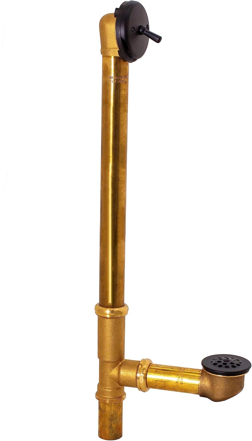 Westbrass Beehive Grid Bath Waste - 22" Make-Up, 17 Gauge Tubing, Matte Black, D324-62