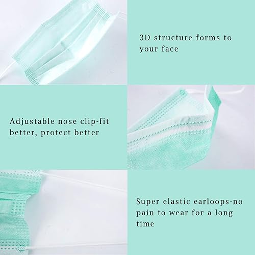 Miniatura 48 de Borje Cubrebocas desechables, 100 unidades, color negro, máscaras faciales de protección de 3 capas Multicolor 100 Uds