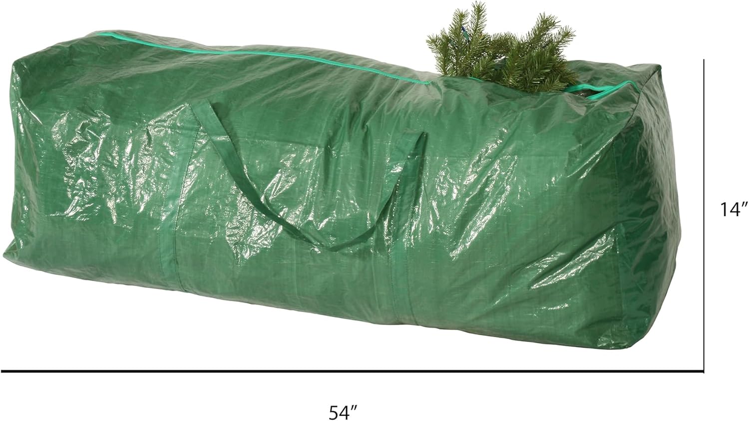 Vickerman Large Christmas Tree Storage Bag - Artificial Tree Storage - Flexible Material - Fits 7.5' Full Trees or 9' Slim and Medium Trees - Holiday Organization - Measures 54" x 14" x 21"