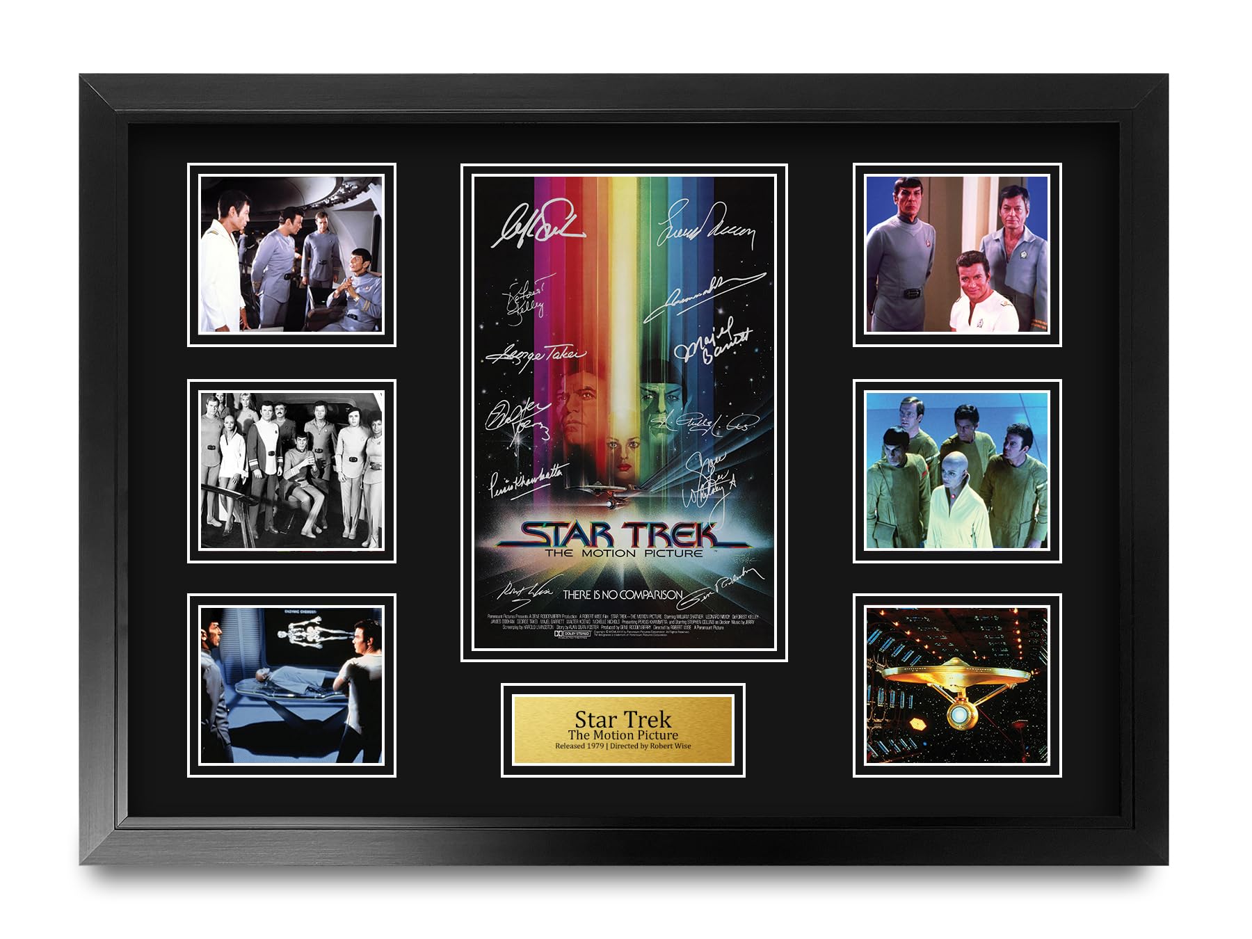HWC Trading FR A2 Star Trek The Motion Picture Gifts Printed Signed Autograph Presentation Photo Montage Display for TV Show Fans - A2 Framed
