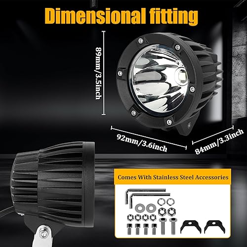 Miniatura 7 de 2 luces todoterreno de 100 W, 4500 lúmenes, luces LED para camiones, a prueba de aguapolvoóxido y ajuste ajustable de 120 grados para UTV, ATV, SUV,