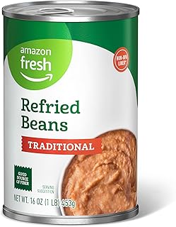 Amazon Fresh, Canned Traditional Refried Beans, 16 Oz