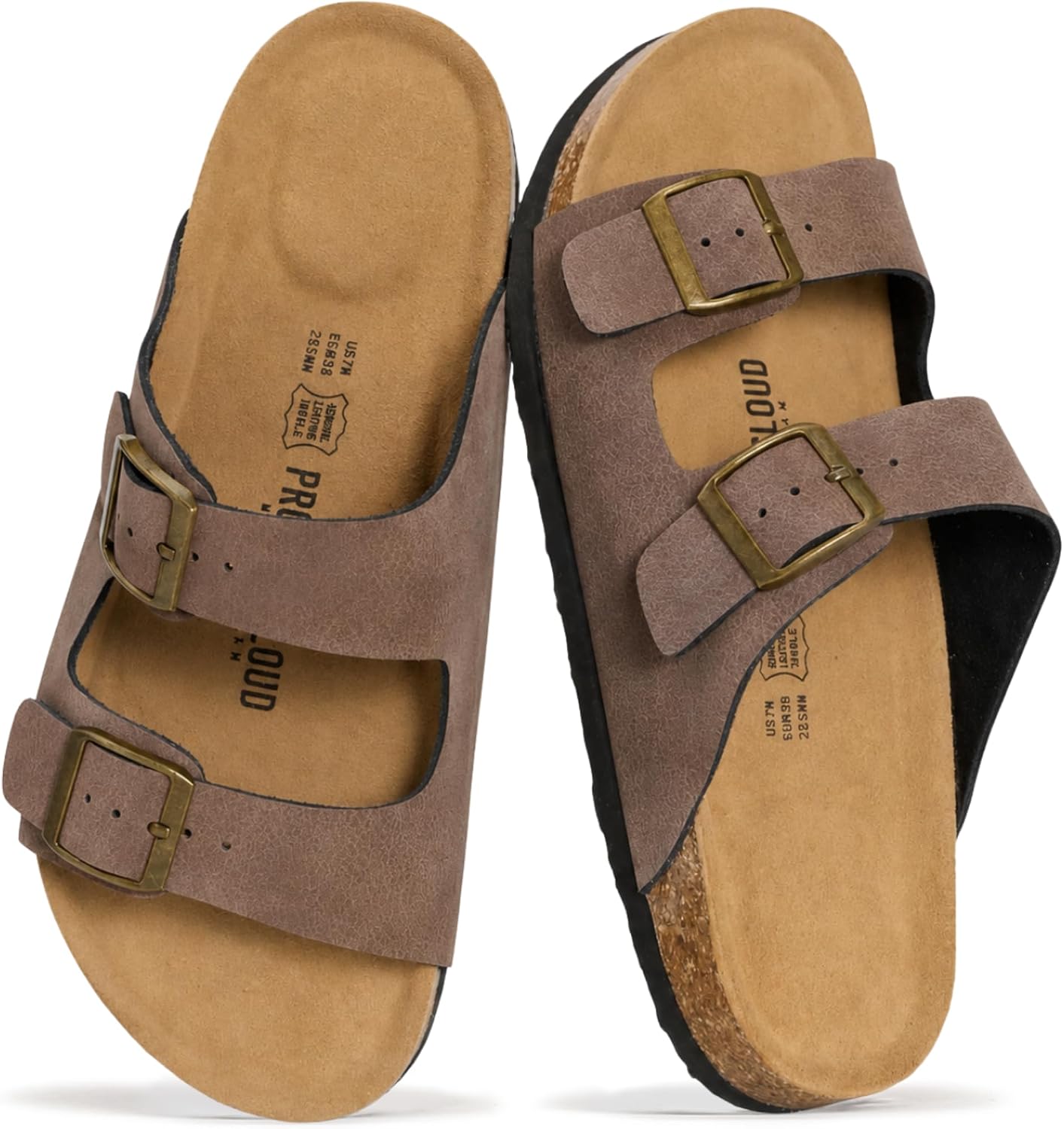  100% Genuine Leather Womens Sandals Slides for Women (Venita) | Cork Footbed Sandals for Women with Memory Foam and Arch Support Vacation Essentials Slides for Women Footwear Flat Sandals
