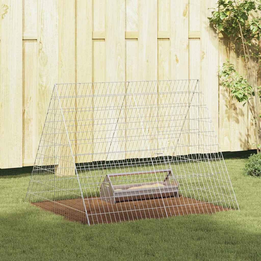 Hühnerkäfig Silber 110 x 100 x 85 cm Stahl verzinkt Outdoor Kaninchen Tiere Hühnerstall Hühnerstall für Hühner und andere Kleintiere