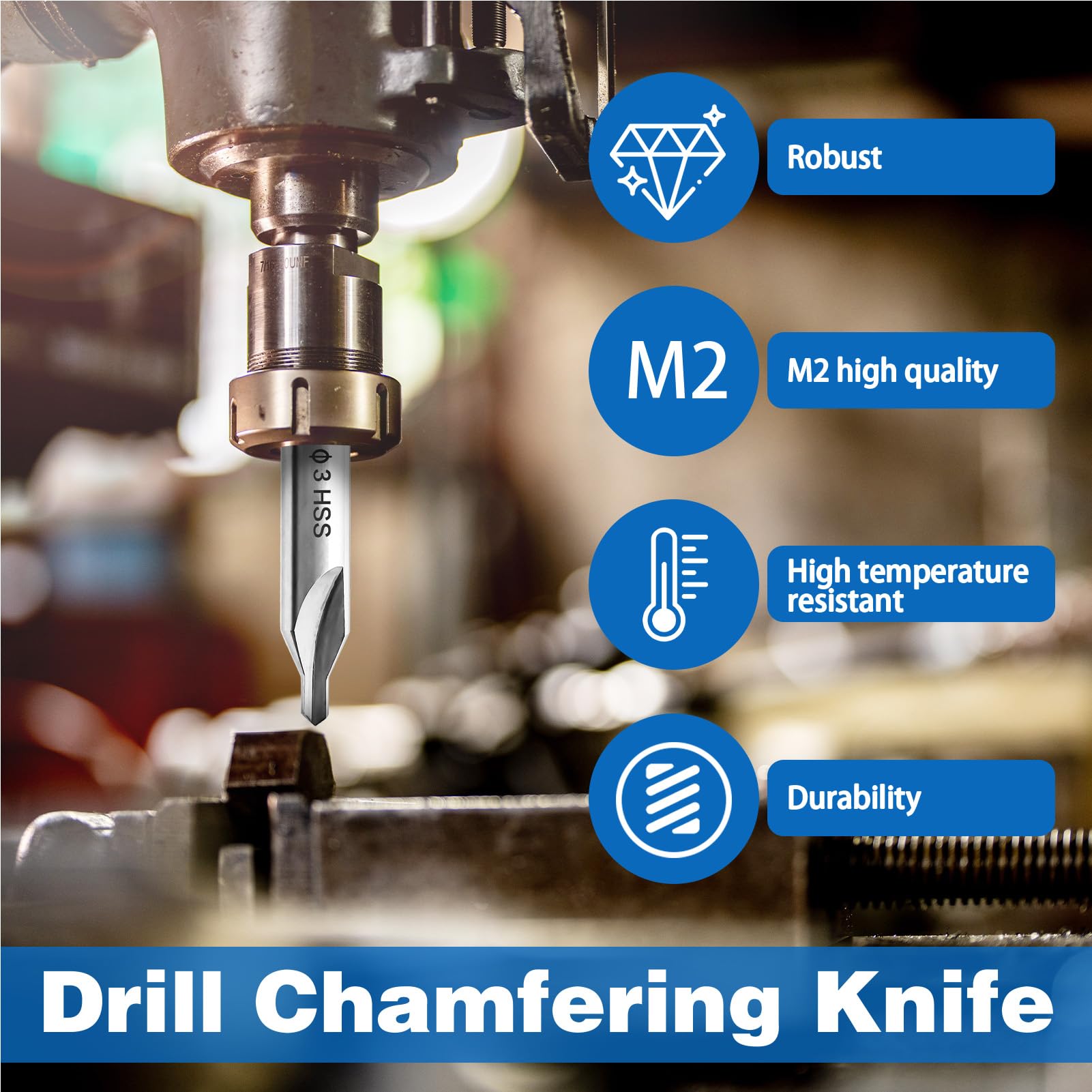 7 Center Drill Bits Set(1/1.5/2/2.5/3/4/5mm) M2 High-Speed Steel 60-Degree Angle Centre Drill Bits Kit Countersink Tools for Lathe Metalworking self-Centering Precise Hole Positioning - Image 4